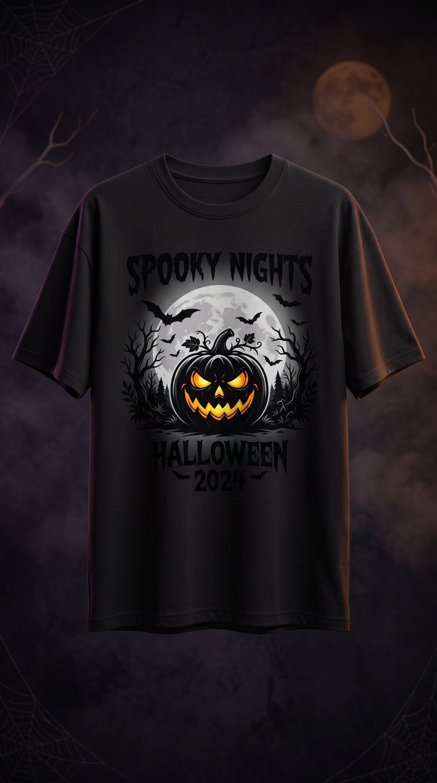 Halloween Graphic T-Shirt – Vintage-Inspired Spooky Design